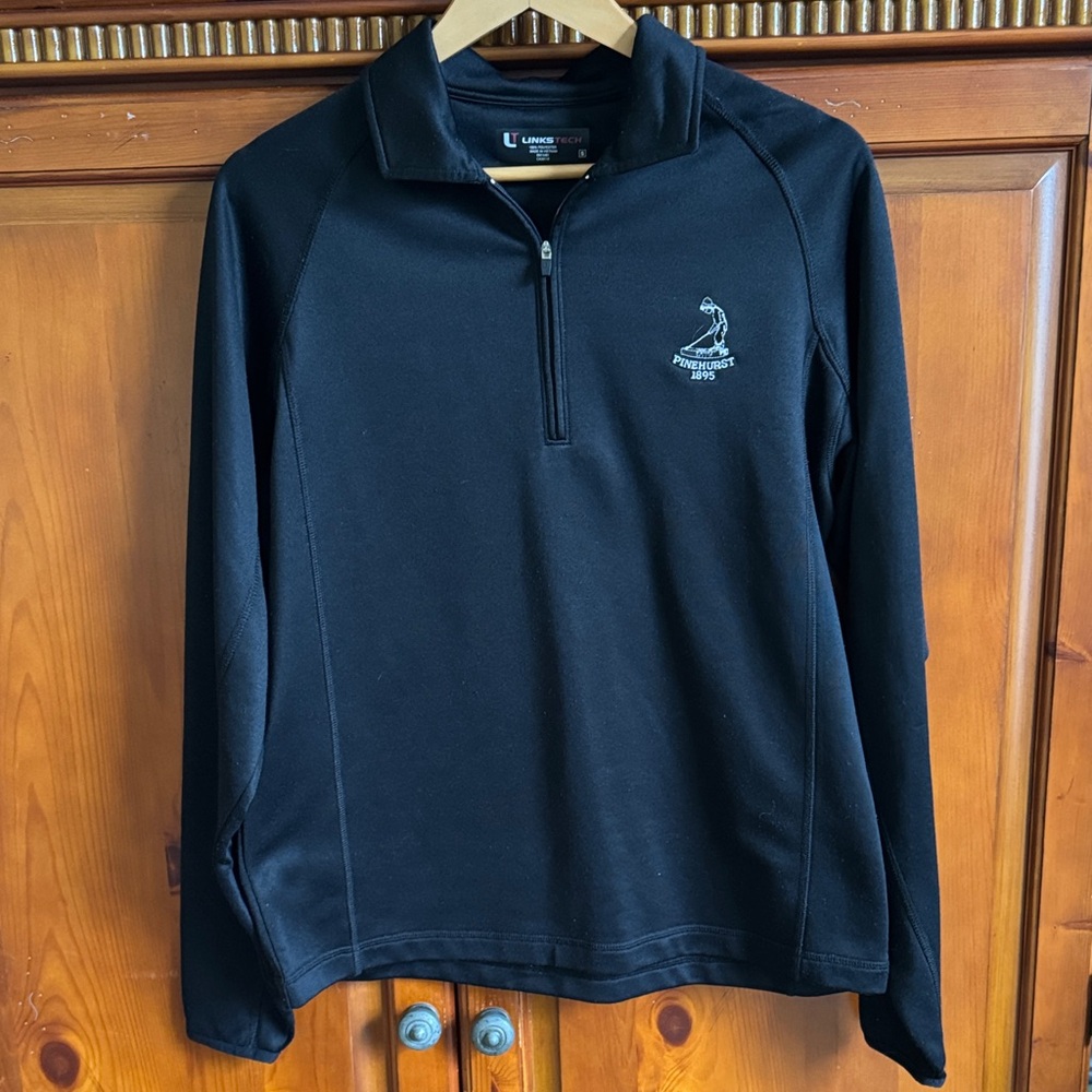 Black Quarter-Zip Pullover Pinehurst Logo - image 1